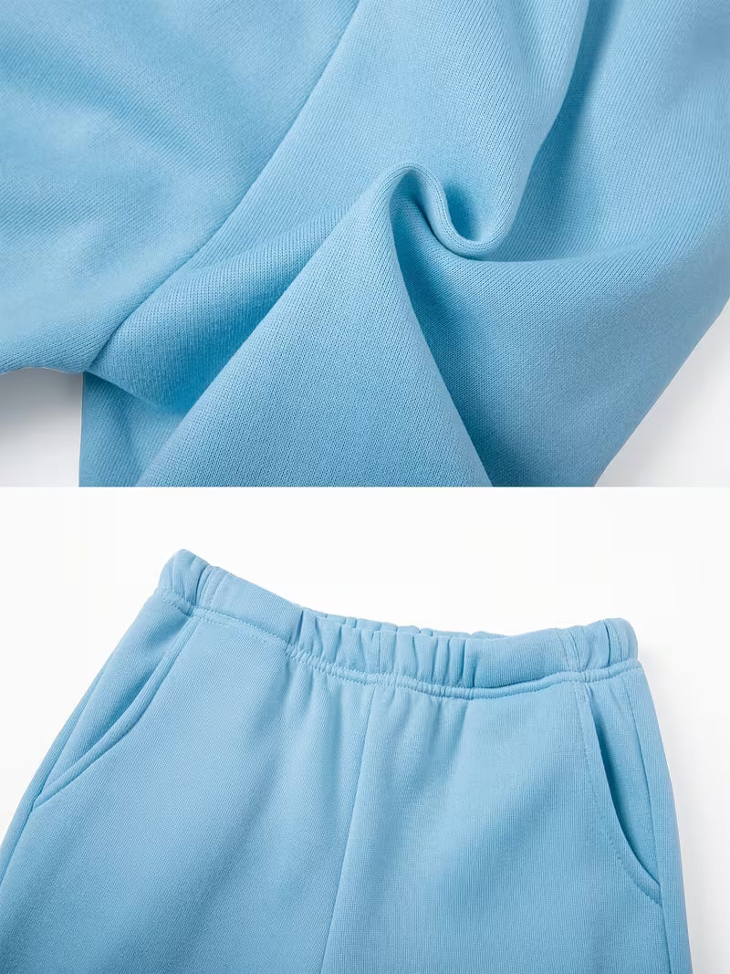 1set 2pcs this autumn winter boys casual outfit features neck sweatshirt and straight leg wide leg pants a stylish and look its suitable for school meals and outdoor blue 5