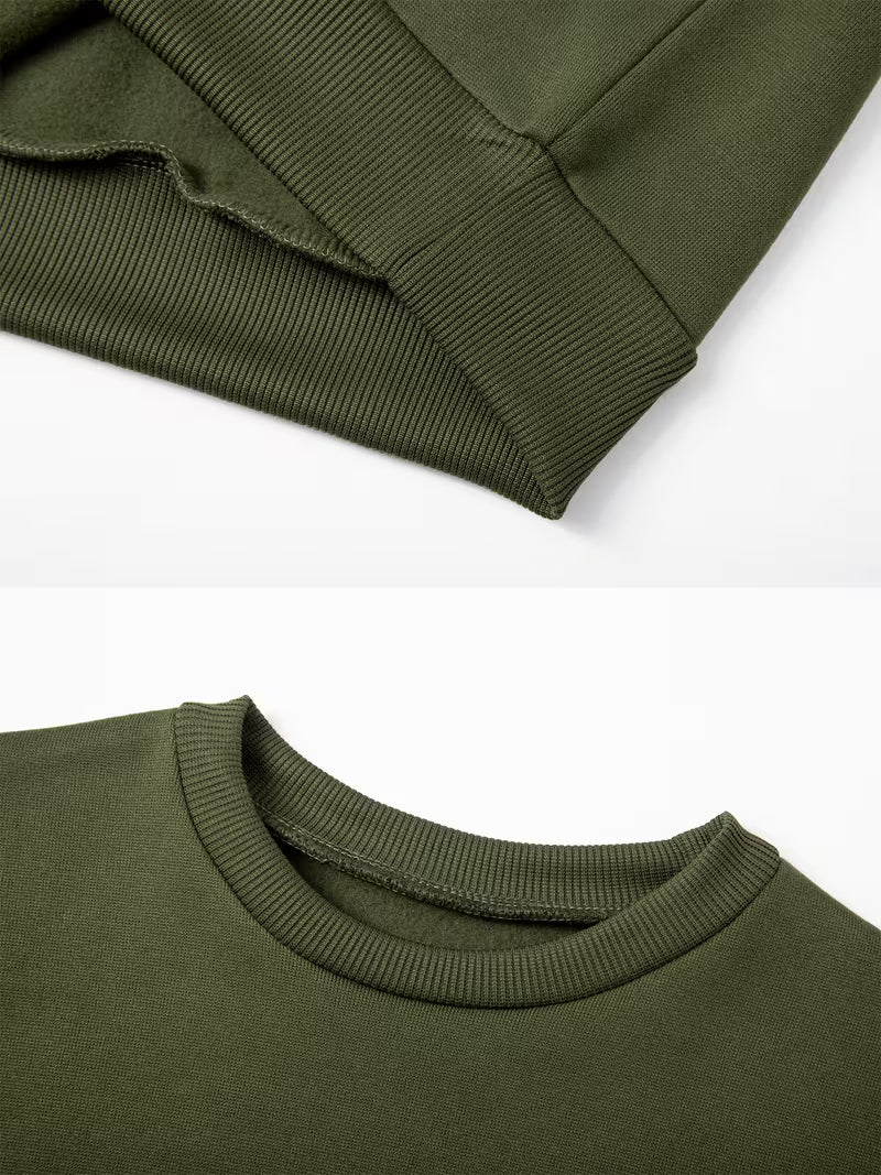 1set 2pcs this autumn winter boys casual outfit features neck sweatshirt and straight leg wide leg pants a stylish and look its suitable for school meals and outdoor
