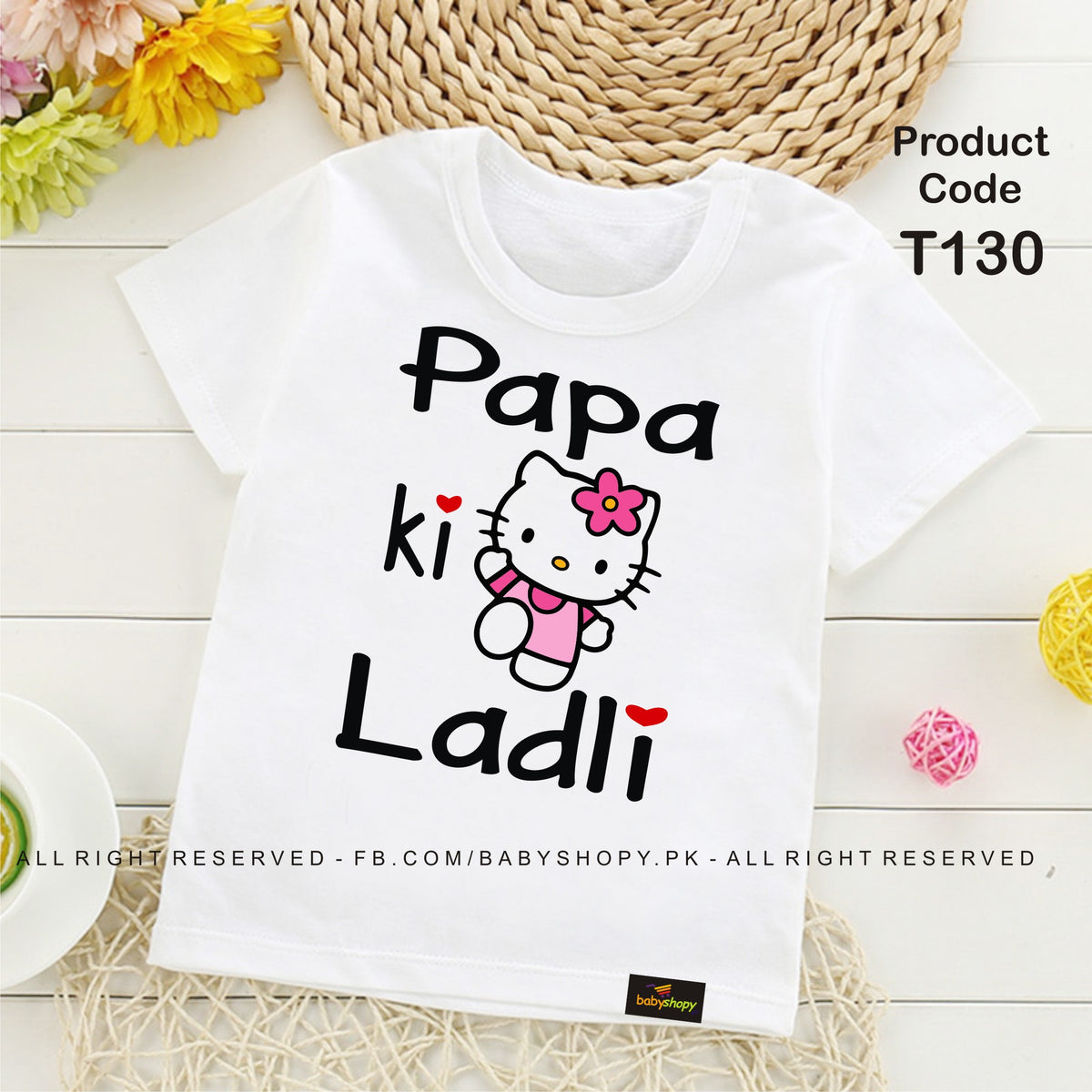 papa ki ladli baby t shirt