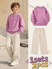 1set 2pcs this autumn winter boys casual outfit features neck sweatshirt and straight leg wide leg pants a stylish and look its suitable for school meals and outdoor