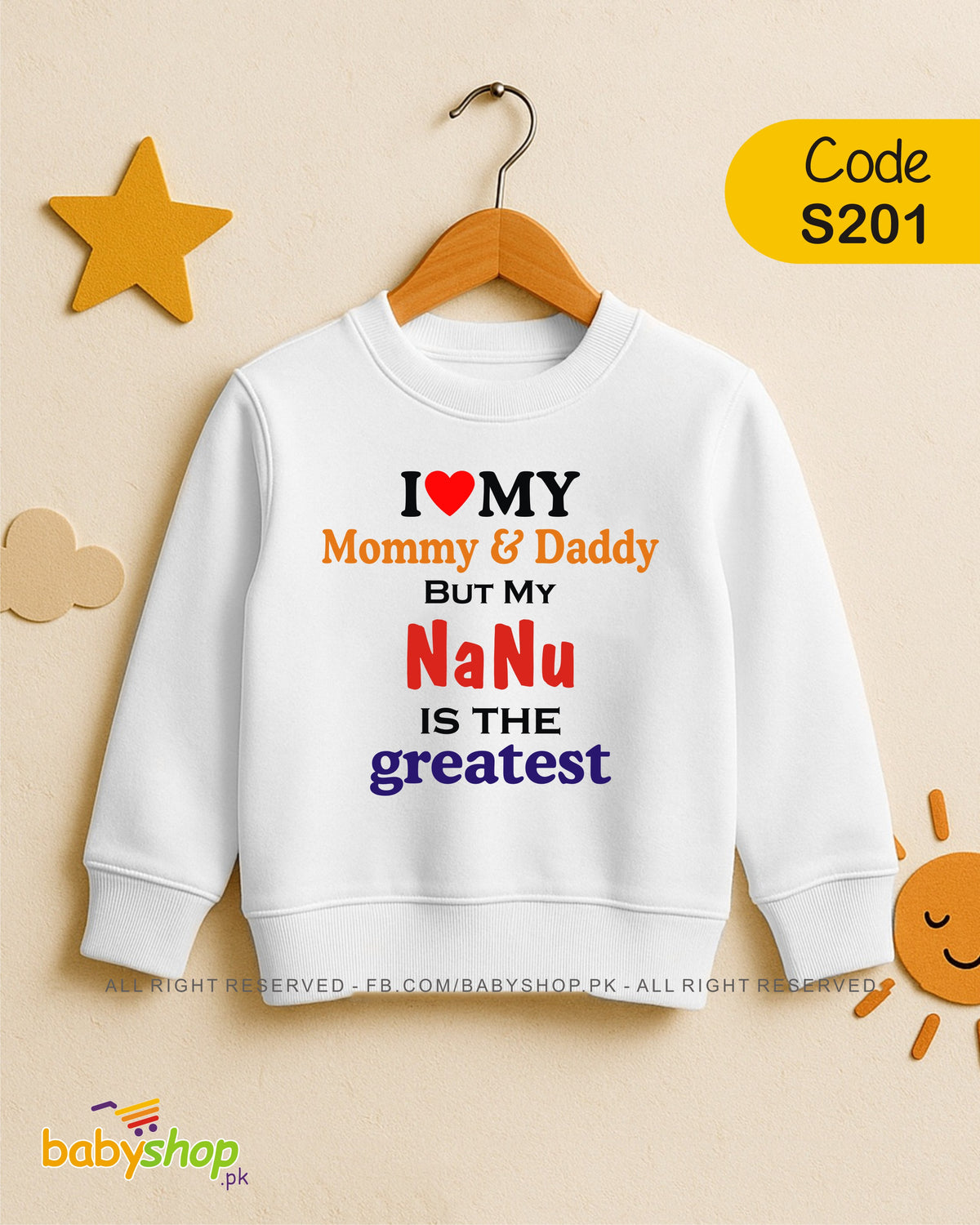 i love mommy and daddy but my nanu is the greatest baby sweat shirt