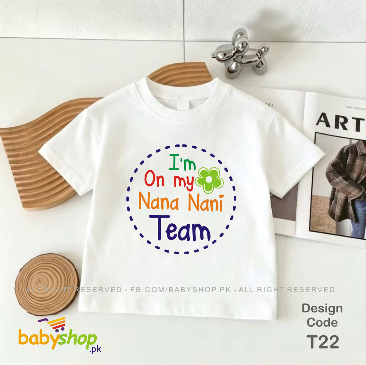 I am on my Nana Nani Team baby t shirt