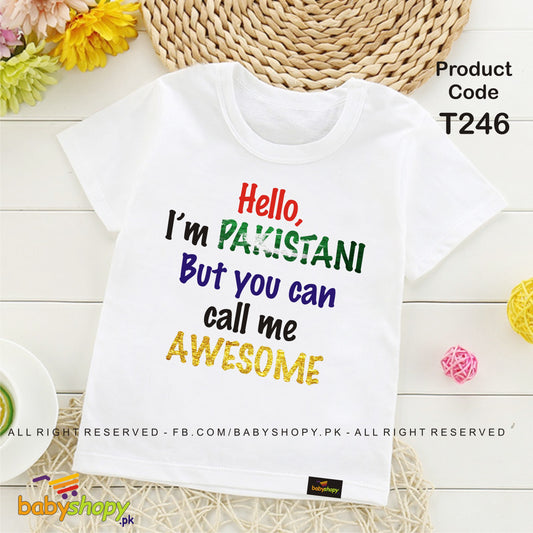 hello i am pakistani but you can call me awesome baby t shirt