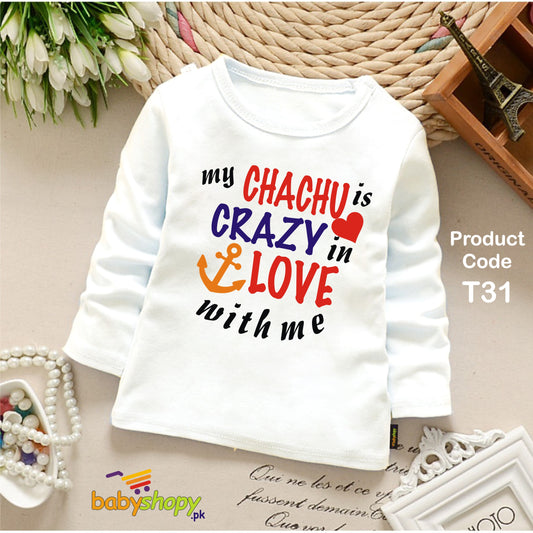MY CACHU IS CRAZY IN LOVE WITH ME BABY SHIRT FULL SLEEVES