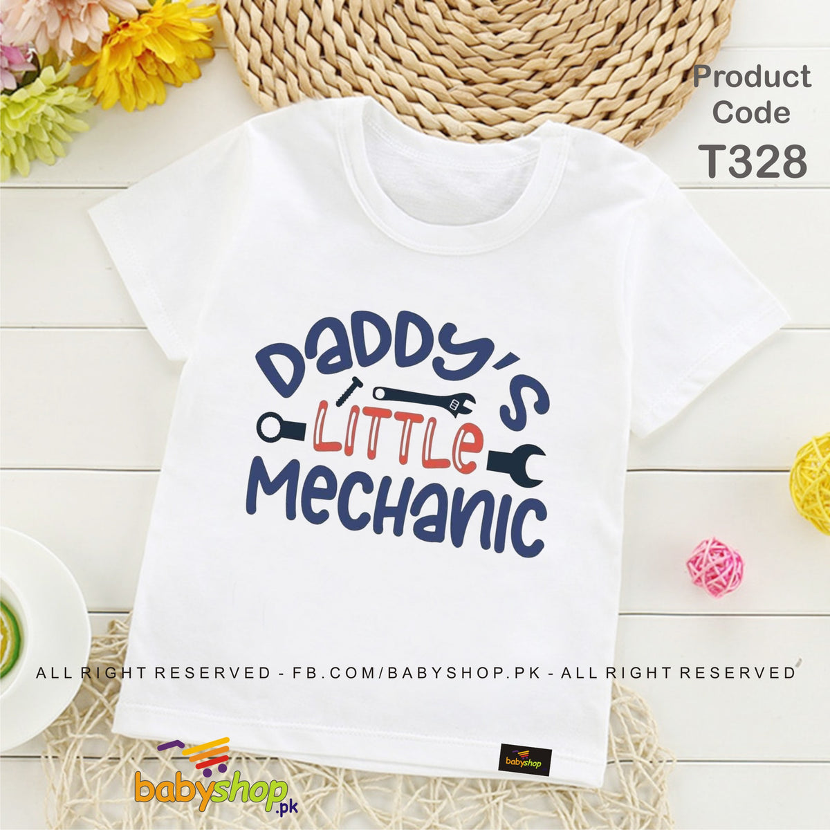 daddy's mechanic baby tshirt