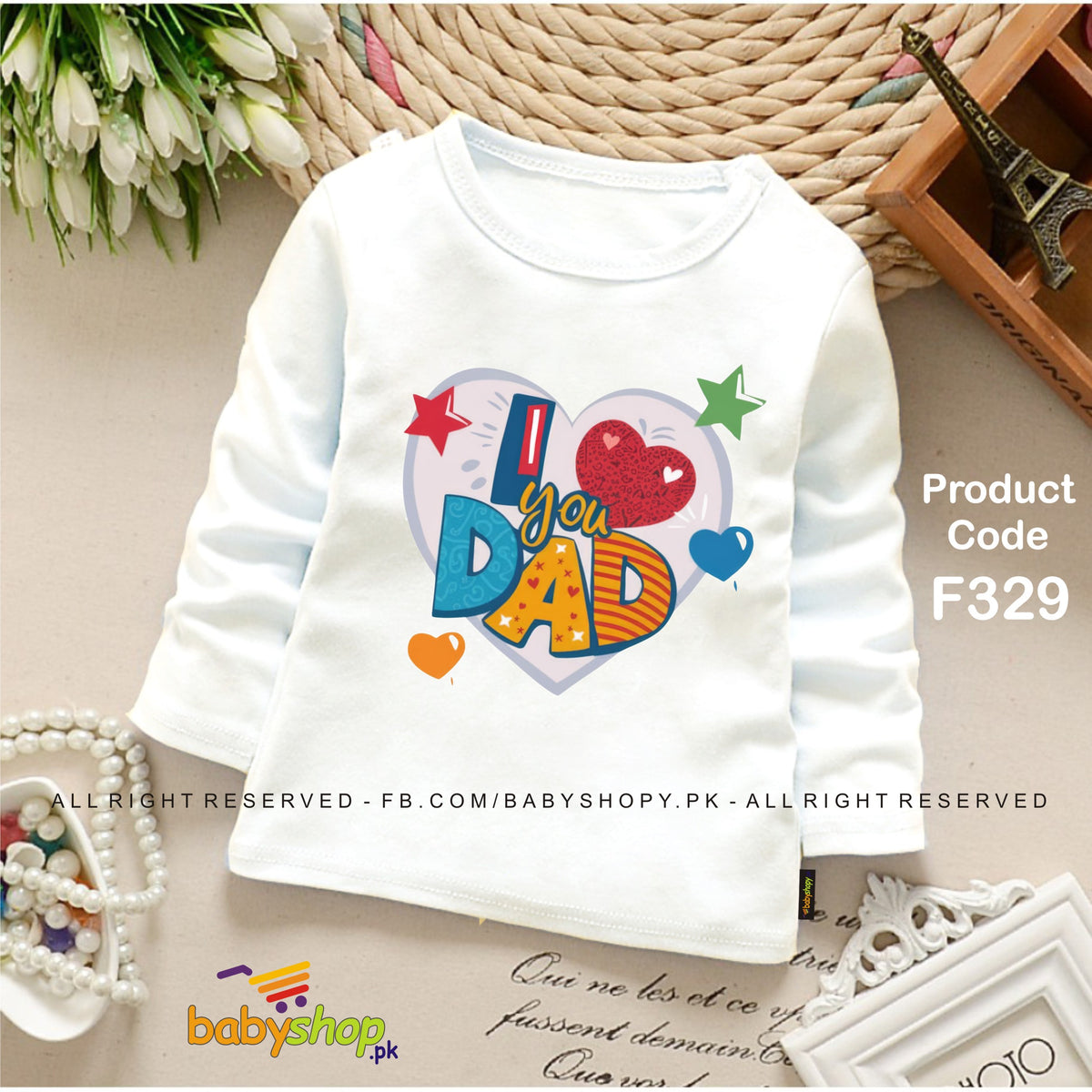 I LOVE YOU DAD baby shirt