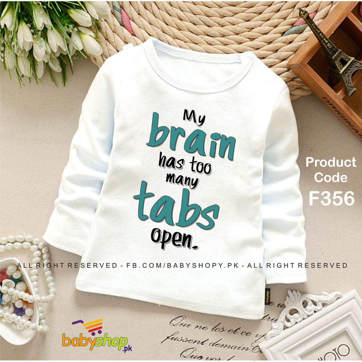MY BRAIN HAS TOO MANY TABS BABY SHIRT