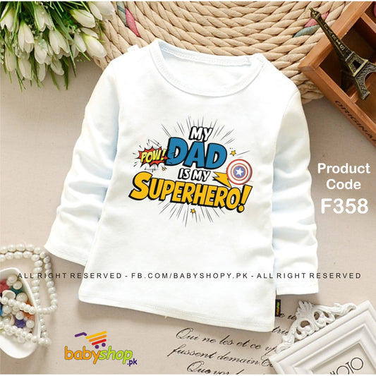 MY DAD IS MY SUPERHERO BABY SHIRT