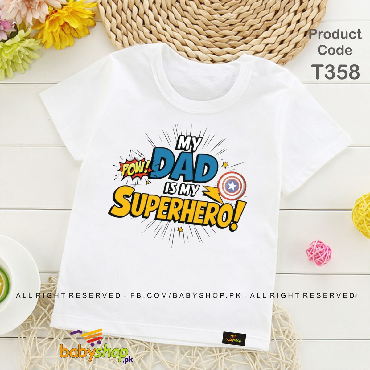 my dad super hero baby tshirt