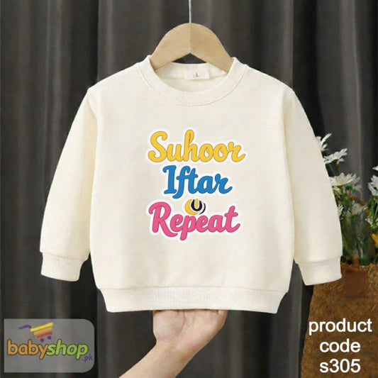 suhoor iftar and repeat baby sweat shirt
