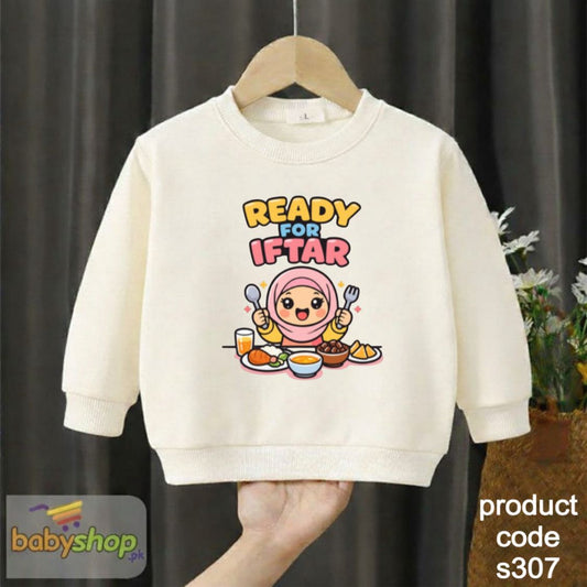 ready for iftar baby girl sweat shirt