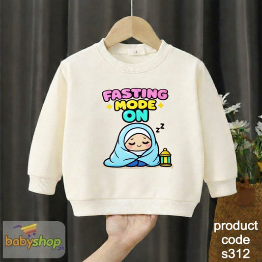 fasting mood on baby girl sweat shirt