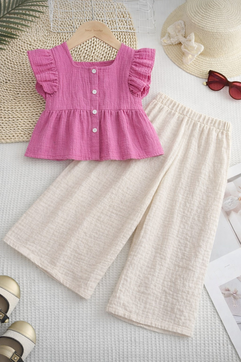 baby pink frock style baby suite