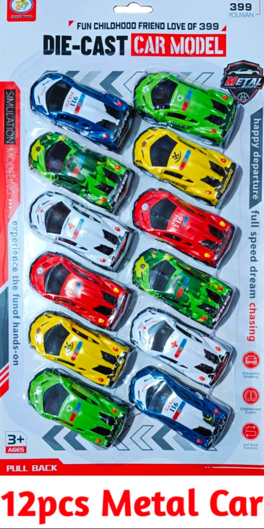 12 pcs metail cars