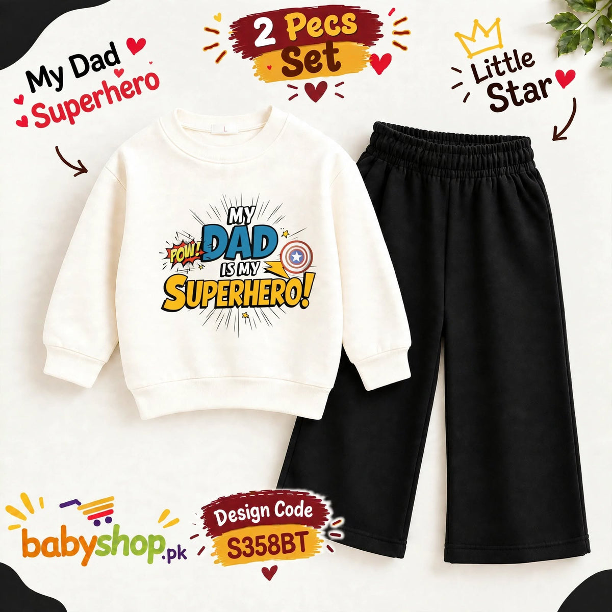 My Dad is my SUPERHERO 2 pece set