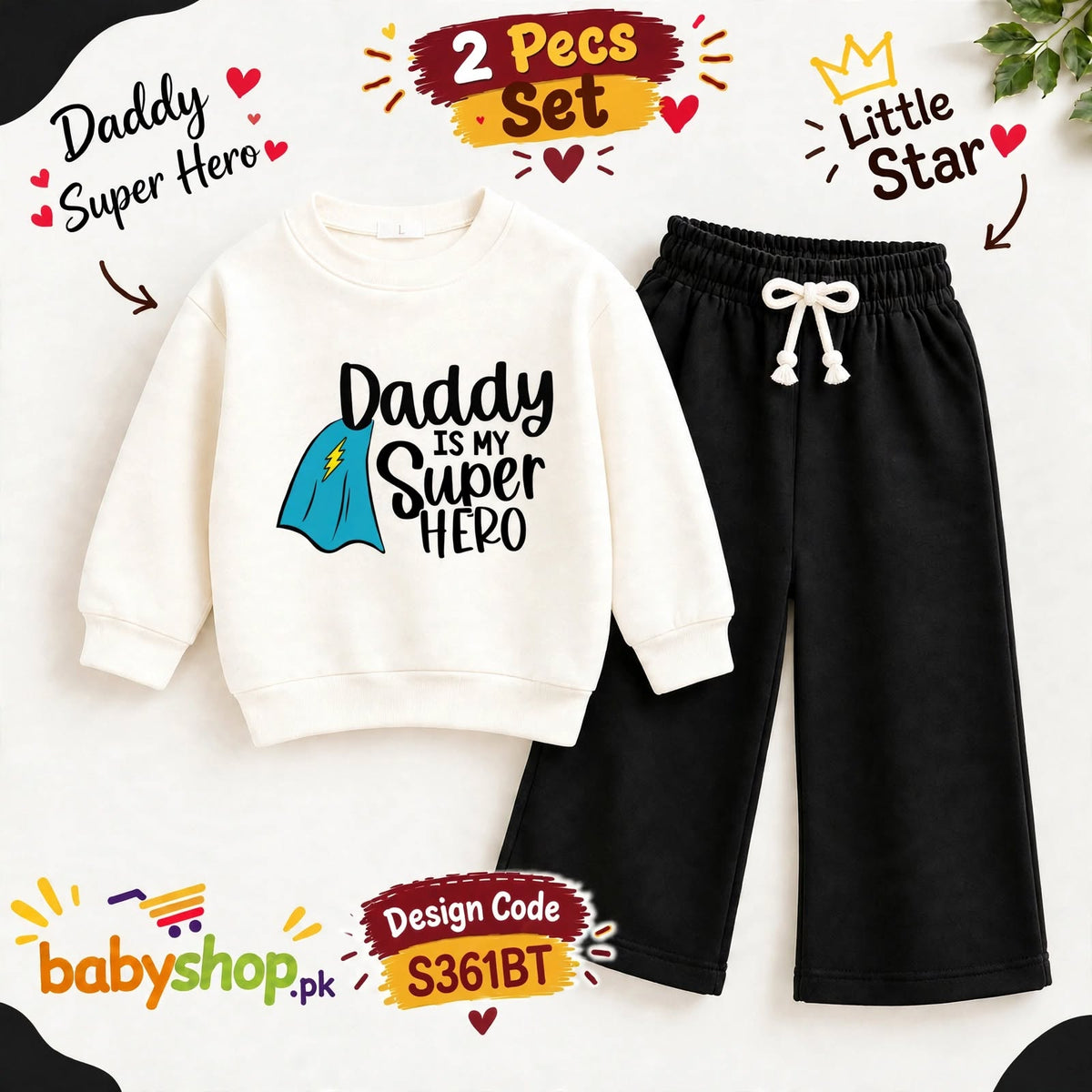 Daddy is my Super HERO  2 pece set