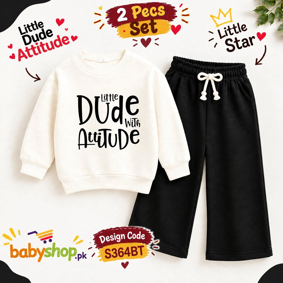LITTLE DUDE with ATTITUDE 2 pece set