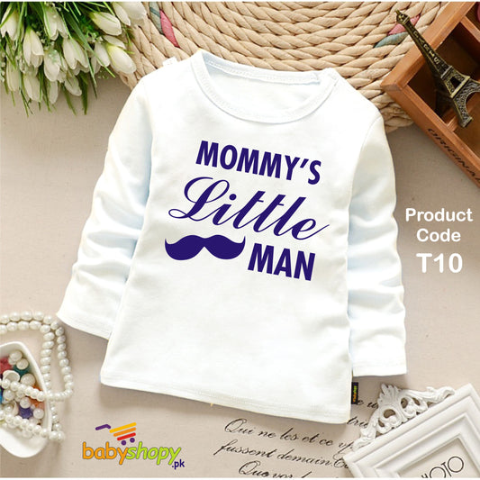 MOMY S LITTLE MAN BABY SHIRT FULL SLEEVS
